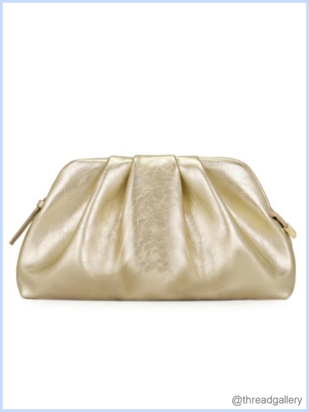 Milisente Shiny Leather Pleated Evening Clutch Bag Formal Chic Elegant